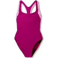 Speedo Women's Colorblock Racerback Swimsuit Costume intero Donna (44, lilla)