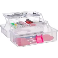 Relaxdays 10024158_52 Aufbewahrungsbox transparent 33,0 x 39,0 x 17,0 cm