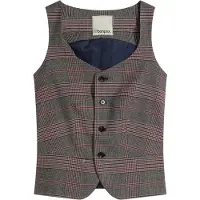 Bonprix Gilet da completo marrone / rosso fuoco / nero
