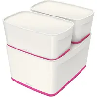 Leitz 5216-10-23 Contenitore MyBox grande A4 con coperchio ABS bianco/rosa(S)