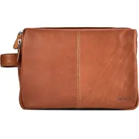 Esquire Dallas Borsa da toilette Vera Pelle 25 cm marrone