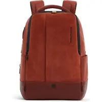 Piquadro Sync Daypack Protezione RFID Vera Pelle 47 cm Vano porta PC marrone