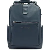 Piquadro Tebe Zaino da giorno Vera Pelle 46 cm Vano porta PC blu
