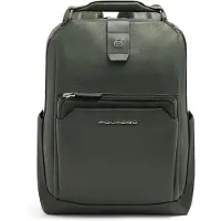 Piquadro Tebe Zaino da giorno Vera Pelle 46 cm Vano porta PC verde