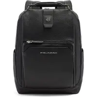 Piquadro Tebe Zaino da giorno Vera Pelle 46 cm Vano porta PC nero