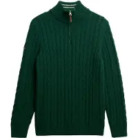 Superdry per uomo. M6110731A Maglione con mezza zip Preppy Cable Half verde (XXL), Casual, Cotone