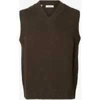 Selected Gilet A Maglia Uomini Marrone XL