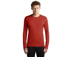 Icebreaker 260 Tech L/S Crewe Intimo lana merinos Uomo (XL, rosso)