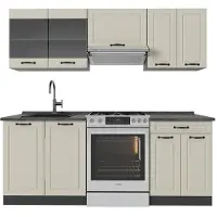 Vicco Cucina componibile R-Line Sand country/Antracite 200 cm piano di lavoro Antracite, Model 70830