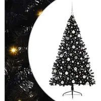 vidaXL Albero di Natale artificiale preilluminato nero 180 cm PVC