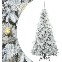 vidaXL Albero di Natale artificiale pieghevole bianco 180 cm PE e PVC