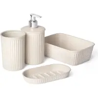 TATAY Baobab set organizzatore bagno 4 unità Beige Beige Taglia unica