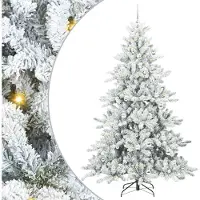 vidaXL Albero di Natale artificiale pieghevole bianco 210 cm PVC e acciaio
