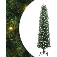 vidaXL Albero di Natale artificiale a 300 LED con supporto Verde 240 cm