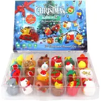 LTPRTZ Anatra per accappatoio - Calendario natalizio - Conto alla rovescia festivo - 24 Giorni Sorpresa - 31x5x23 cm - Multicolore
