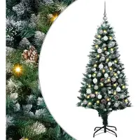 vidaXL Albero di Natale artificiale con 300 LED con supporto verde 180 cm