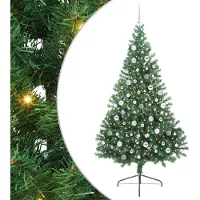 vidaXL Albero di Natale artificiale preilluminato verde 210 cm PVC