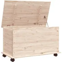 vidaXL Cassapanca con rotelle ALTA 73x39,5x43 cm Legno massello di pino