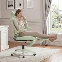 STILVORA Sedia da ufficio ergonomica , dotata di supporto lombare e poggiatesta 3D; sedia pieghevole con cuscino in schiuma e braccioli pieghevoli; sedia da scrivania con pedali