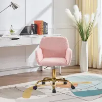 ALFORIGO Sedia da ufficio in ecopelle Hengming, soffice sedia per il trucco e la scrivania, con funzione girevole e regolabile in altezza, per una persona, ideale per la camera da letto e l'ufficio domestico