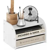Dripio Organizzatore da scrivania a 3 piani, bianco, in legno composito