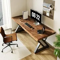 Dripio Scrivania in legno massello, dimensioni 140x70 cm, in pino, design moderno, ideale per l'ufficio domestico