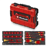 Einhell Cassa degli attrezzi con utensili per elettricisti certificati VDE, 370516, E-Case, 24 pezzi
