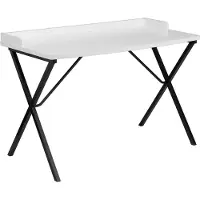 Dripio Scrivania per computer, in acciaio, con piano laminato nero, dimensioni 60,01 x 120,02 x 80,01 cm