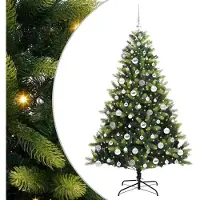vidaXL Albero di Natale artificiale pieghevole con 300 LED verde 180 cm