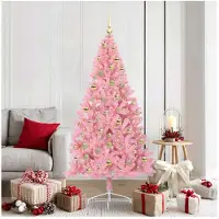 vidaXL Albero di Natale artificiale preilluminato rosa 180 cm PVC