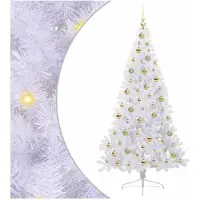 vidaXL Albero di Natale artificiale bianco 180 cm in PVC e acciaio