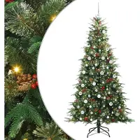 Syfax Albero di Natale Artificiale con Rami Pieghevoli Verde 210 cm