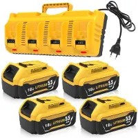 OEM Confezione da 4 batterie da 18V e 5,5Ah, con caricabatterie incluso, compatibili