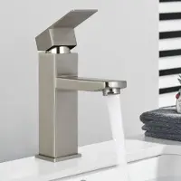 Sonstiges Miscelatore per lavabo, monocomando, finitura nichel, acciaio inossidabile, attacco 3/8"