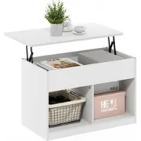 OEM Tavolino con vano nascosto, bianco, 80x45x49,5 cm
