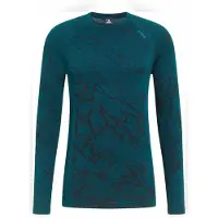 Odlo - Prima pelle tecnica a collo rotondo - Performance Warm Baselayer Top Crew Neck M Reflecting Pond in Poliestere Riciclato - Taglia L - Blu