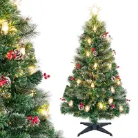 OEM Albero di Natale artificiale, altezza 150 cm, con luci LED, 170 punte di rami e 8 modalità di illuminazione