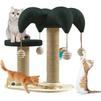 Merkloos Omgoods - Tiragraffi per gatti 6-in-1 con giocattoli - Centro giochi interattivo