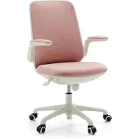 OEM Sedia girevole per bambini, rivestita in velluto, con braccioli pieghevoli, supporto lombare, colore rosa