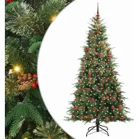 Syfax Albero di Natale Artificiale con Rami Pieghevoli Verde 210 cm