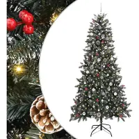 vidaXL Albero di Natale artificiale verde 240 cm PVC, plastica e acciaio