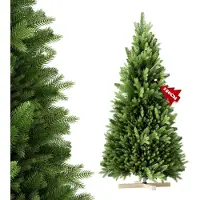 LILIIN ALBERO DI NATALE ARTIFICIALE , 150 cm, realizzato con una miscela di PE e PVC, rami modellati realisticamente, facile da montare, ignifugo, con base in legno, con illuminazione