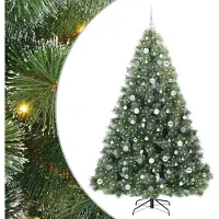 Syfax Albero di Natale artificiale con 300 LED Verde 210 cm PE e PVC