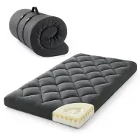 Dripio Materasso da pavimento, 10 cm di spessore, in memory foam, dimensioni 190x97 cm, con rivestimento removibile, arrotolabile