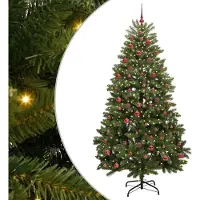 Syfax Albero di Natale artificiale 210 cm 300 LED Bianco caldo Verde