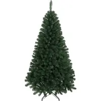 HOMCOM Albero di Natale 180 cm Artificiale con 888 Rami Ignifughi, Base in Metallo Pieghevole, Verde