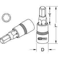 Ks Tools 1/2" CHROMEplus bit socket esagono corto 7 mm - 918.1607