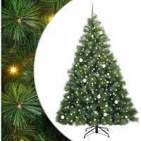 Syfax Albero di Natale artificiale con 300 LED Verde 240 cm PE e PVC