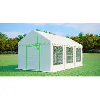 Ambitent Parete frontale con ingresso stretto per tendone per feste, larghezza 3 m – PVC, altezza 2 m, ingresso con zip - Bianco