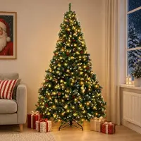 Syfax Albero di Natale Artificiale con Rami Pieghevoli 300 cm 600 LED